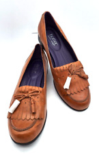 Hotter Comfort Concept Shipley Women's Brown Tassel Leather Loafers Sz 10 NEW
