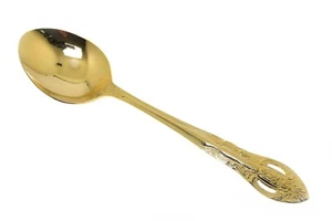 Hanford Forge Princeton Electroplated Gold Rose Place Oval Soup Spoon 7.25" NEW - Picture 1 of 2