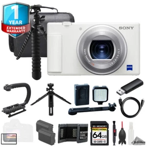 Sony ZV-1 II Digital Camera (White) + 64GB + Ext Batt+1Yr Warranty-ULTIMATE Kit - Picture 1 of 11