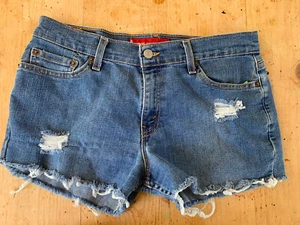 Juniors Levi's Superlow Stretch 514 Zipper Cut off Jean Shorts Size 11 Jr M B74 - Picture 1 of 4