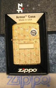 ZIPPO GEOMETRIC DESIGN Lighter BRASS ARMOR 49275 Mint SEALED Hard to Find NEW - Picture 1 of 4