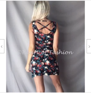 Mini Vestido Túnica Top Para Mujer Básico Negro Primavera Estampado Floral Sin Mangas Informal S - Imagen 1 de 6