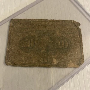 Original 1862 1st Issue 10 Cent Postal Fractional Currency, CIVIL WAR ERA! Worn - Picture 1 of 3