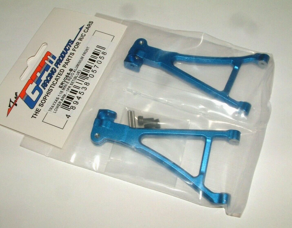 TRAXXAS MINI E-REVO 1/16TH GPM FRONT LOWER ARM BLUE ALUMINUM ERV055-B - Image 1 of 1