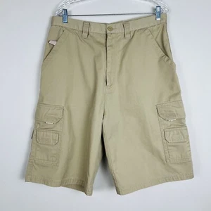 Buffalo Ltd. Cargo Shorts Size 34 Self Fastening Pockets 12” Inseam Tan - Picture 1 of 4