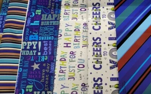 10 SHEETS OF THICK GLOSSY ASSORTED MALE/ BOYS WRAPPING PAPER ADULTS CHILDREN  - Picture 1 of 1