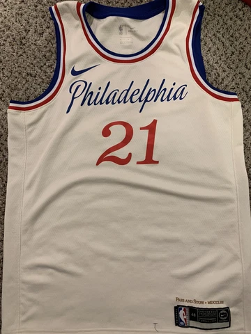 Joel Embiid Nike Philadelphia 76ers Jersey Sz Large Cover