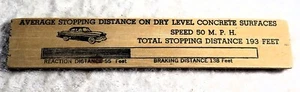 Pre 1970 6" Advertising Wooden Ruler With Vehicle Breaking Distance On Back CA. - Picture 1 of 2
