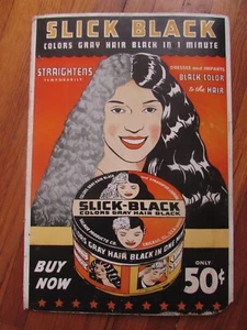 Cartel de color de cabello negro resbaladizo ORIGINAL - Imagen 1 de 5