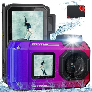 8K 70MP Digital Camera, 33FT Underwater Camera Waterproof Rugged Dustproof Shock - Picture 1 of 7