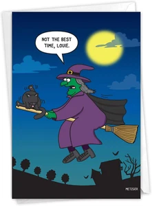- Happy Halloween Card Funny - Fun Cartoon Humor, Spooky Greeting Notecard with - Picture 1 of 7
