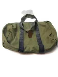 JG Hook Green Canvas Travel Duffle Bag 14”x17”  A8 - Picture 1 of 4