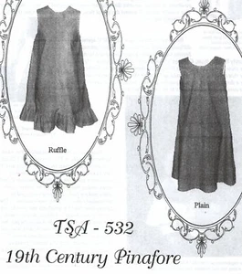 Estilo Guerra Civil Siglo XIX NIÑAS DELANTAL Patrón Puntadas atemporales TSA-532 - Imagen 1 de 8