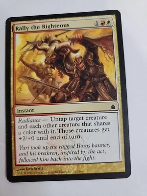 MTG Magic The Gathering Card Rally the RighteousInstant Red White Ravnica  - Image 1 of 2