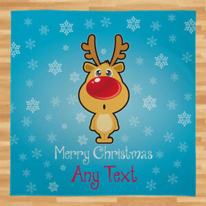 Personalised Christmas Reindeer Kids Soft Fleece Throw Blanket