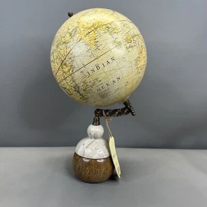 Globe Terrestre Art Deco World Globe Marble Metal Wood Base 2008 UG Globe 15” - Picture 1 of 18