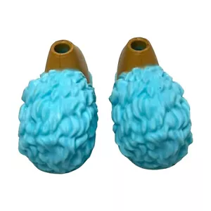 Bratz Doll Shoes Sleepover Party Salon 2015 Yasmin Blue Faux Fuzzy Slippers Only - Picture 1 of 6