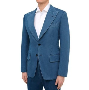 TOM FORD DENIM ATTICUS JACKET Blazer Stretch 874R11 Size 46 Men's - Picture 1 of 24