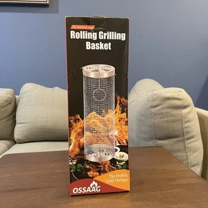 OSSAAG Rollgrillkörbe 2 Stück Outdoor Grill BBQ Edelstahl TT Neu - Bild 1 von 7