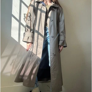 London Fog Maincoat Grey Wool Lined Trench Coat Weatherwear of Distinction Mad - Picture 1 of 7