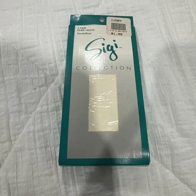  Medias hasta la rodilla de nailon de la colección Nigi opacas marfil 3 pares talla única vintage Foto 1 de 4