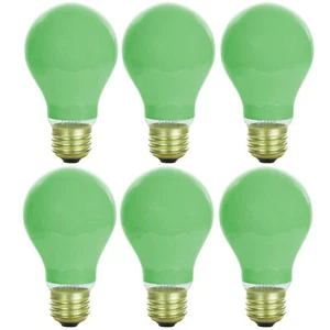 6Pack 40W A19 Light Bulb, Ceramic Green Glow, Dimmable, E26, 120V - Picture 1 of 2