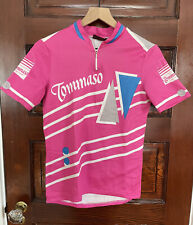 Vintage Tommaso Men Cycling Jersey Size 2 Made in Italy Florida Shirt Pink