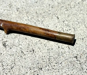 Bullet-Tip Cane Solid Hardwood 35” War Veteran Folk Art, Antique Casing Ferrule - Picture 1 of 8