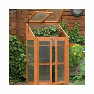 Double Door Wooden Greenhouse Transparent Poly-carbonate Glazing  H120xW69xD51cm - Picture 1 of 7