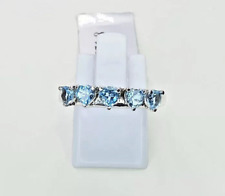 Blue Topaz Sterling Silver Gemstone Ring Size Q R US 8.25 Gift Idea Collectable