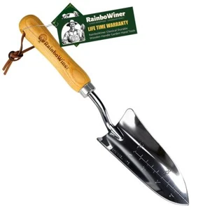 Garden Transplanter Trowel with Depth Marks Super Strong Chrome Coated Stainl... - Picture 1 of 6