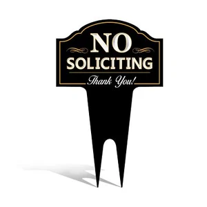 No Soliciting Outdoor Metal Yard Sign for Home House and Business | Stylish Cut - Picture 1 of 9