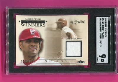 ALBERT PUJOLS CARDINALS 2004 FLEER INSCRIBED AWARD WINNERS JERSEY SGC 9 108/175 - Image 1 of 3