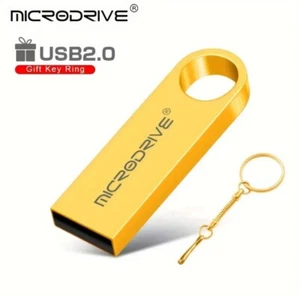MicroDrive Hi Speed 128 GB USB 2.0 Schlüsselanhänger Flash Drive - Gold - Bild 1 von 6