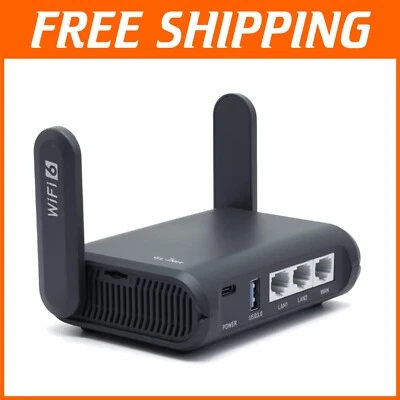 Wi-Fi 6 Dual-Band Tragbarer Router für Reisen - Verbindet 120 Geräte sofort - Bild 1 von 4