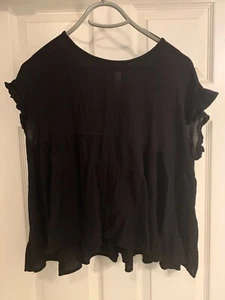 Womens M Talulah 100% Rayon Shirt Black - Picture 1 of 3