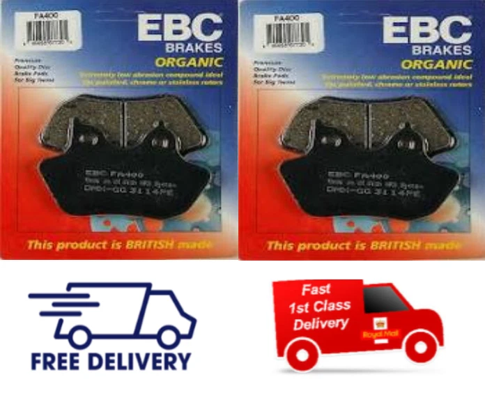 Compatível com pastilhas de freio dianteiras orgânicas FA400 Harley Davidson FXDWG Wide Glide 2000-03 EBC - Imagem 1 de 1