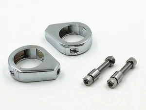 Chrome 39mm Turn Signal Fork Bracket Clamp Mount For Harley Sportster Dyna Glide - Picture 1 of 5