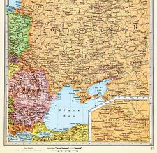 1956 Soviet Union Map Ukraine Odessa Moscow Kiev Poland Romania Bulgaria