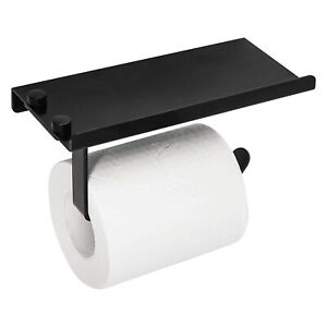 Aluminium Noir Mat Papier Toilette Support avec Étagère
