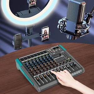 8-Kanal-Audio-Mischpult DJ Live Mixer Studio Pro-Audio Equipment Mixer - Foto 1 di 24