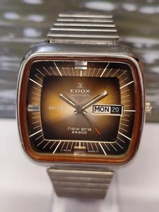 EDOX DELFIN NEW ERA 28800 AUTOMATIC BROWN DIAL 31517-18 SWISS MEN'S FULL WORKING - Picture 1 of 24