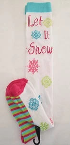 THE CHRISTMAS SHOPPE Women's Let It Snow KNEE HIGH SOCKS - Size 9-11 - Picture 1 of 2