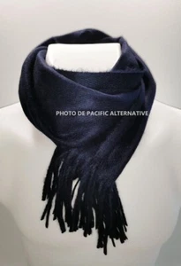 Echarpe Bleu Foncé a frange pour Homme mixte 30x160 cachemire blue scarf NEUF - Imagen 1 de 2