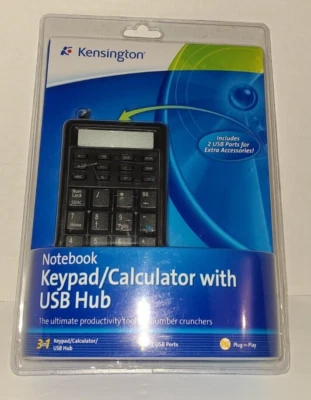 Kensington Clear LCD Display Plug N Play Notebook Keypad Calculator With USB Hub - Image 1 of 2