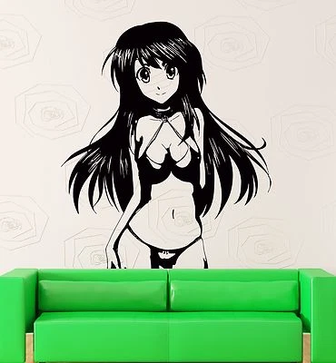 Pegatinas de pared calcomanía de vinilo sexy anime niña adolescente en bikini con cuerpo caliente (z2193) Foto 1 de 3