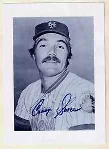 Craig Swan foto autografata 5x7 in bianco e nero Mets blu sharpie - Foto 1 di 1
