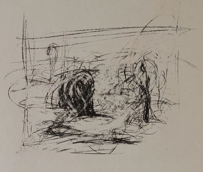 Karlheinz Schäfer Landschaft Abstrakt Ostdeutsche Kunst Kreidelithografie 1968 - Bild 1 von 3