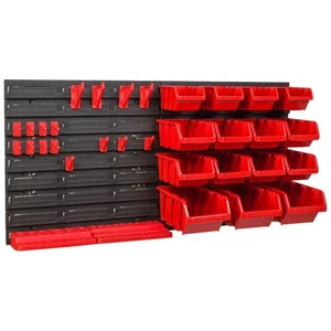 WALL MOUNTED TOOL PEG BOARD 772mm x 390mm 29 ELEMENTS GARAGE STORAGE BINS - Picture 1 of 8