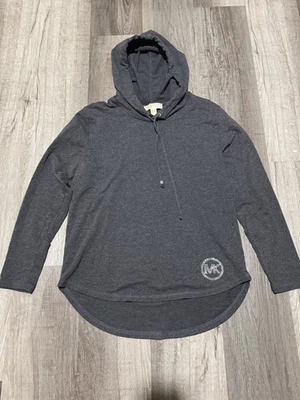 Michael Khors Silver Mk Size M Women’s Gray Long Sleeve Hoodie Sweatshirt - Image 1 of 3